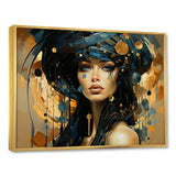 Woman in blue woman in the 50s - Fashion Canvas Wall Art