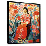 Mexican floral woman portrait  I - Fashion Canvas Wall Art