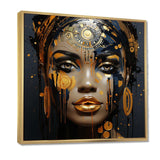 Black and gold Expressive Tribes African Woman I - Fashion Canvas Wall Art