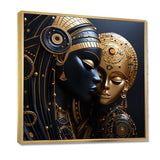 Cubism black and gold African Mother  II - Fashion Canvas Wall Art