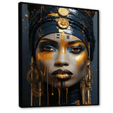 Yellow and blue African Grace Portrait of Beauty IV - Fashion Canvas Wall Art