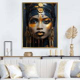 Yellow and blue African Grace Portrait of Beauty IV - Fashion Canvas Wall Art