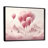 Pink Air Balloon Adventure on Peak - Hot Air Balloon Canvas Wall Art