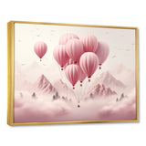 Pink Air Balloon Adventure on Peak - Hot Air Balloon Canvas Wall Art