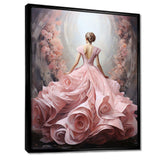 Pink and white woman ballet solitude II - Abstract Canvas Wall Art