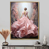 Pink and white woman ballet solitude II - Abstract Canvas Wall Art