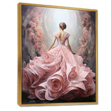 Pink and white woman ballet solitude II - Abstract Canvas Wall Art