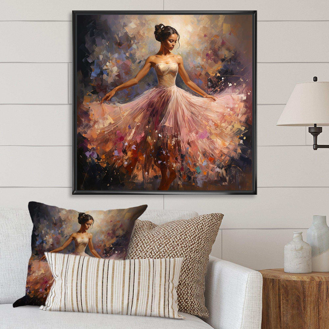 Pink Dance of the ballerina  - Fashion Canvas Wall Art