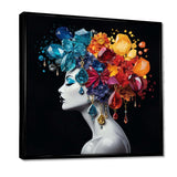 Urban Elegance Woman Crystal and flower hair IV - Fashion Canvas Wall Art