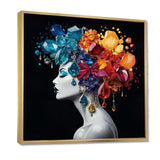 Urban Elegance Woman Crystal and flower hair IV - Fashion Canvas Wall Art