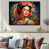 Fridas Essence in Popart Fashion Mexican Art - Fashion Canvas Wall Art