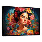 Fridas Essence in Popart Fashion Mexican Art - Fashion Canvas Wall Art