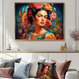 Fridas Essence in Popart Fashion Mexican Art - Fashion Canvas Wall Art