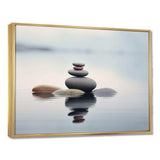 Blue Zen Serenity of Spiritual Stones in Water IV - Spiritual Canvas Wall Art