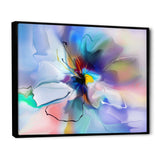 Abstract Creative Blue Flower Framed Canvas Vibrant Black - 1.5" Thick