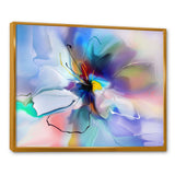 Abstract Creative Blue Flower Framed Canvas Vibrant Gold - 1.5" Thick