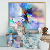 Abstract Creative Blue Flower Framed Canvas Matte White - 1.5" Thick