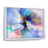 Abstract Creative Blue Flower Framed Canvas Matte White - 1.5" Thick