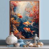 Orange Koi fish coral Marine Magic - Coral Wall Art Prints