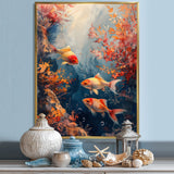 Orange Koi fish coral Marine Magic - Coral Wall Art Prints