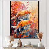 Orange coral Marine koi fish magic - Coral Wall Art Prints