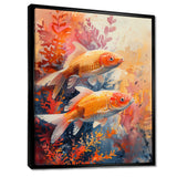 Orange coral Marine koi fish magic - Coral Wall Art Prints