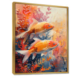 Orange coral Marine koi fish magic - Coral Wall Art Prints