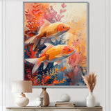 Orange coral Marine koi fish magic - Coral Wall Art Prints