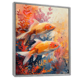 Orange coral Marine koi fish magic - Coral Wall Art Prints