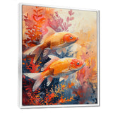 Orange coral Marine koi fish magic - Coral Wall Art Prints