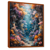 Orange blue coral Marine Marvel dreams - Coral Canvas Wall Art