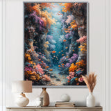 Orange blue coral Marine Marvel dreams - Coral Canvas Wall Art