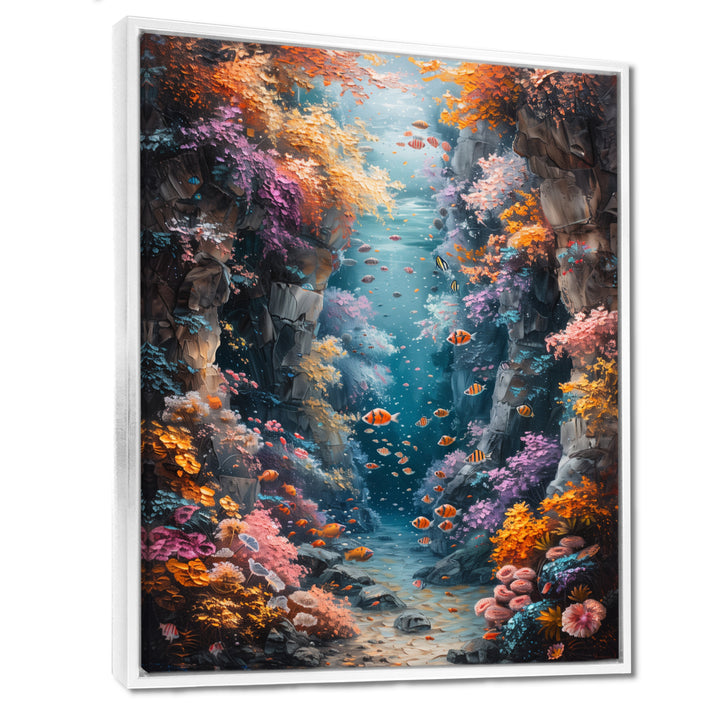 Orange blue coral Marine Marvel dreams - Coral Canvas Wall Art