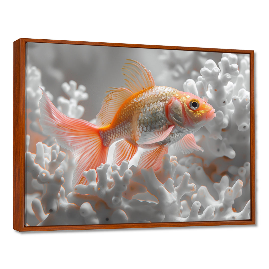 Orange white fish coral dream - Fish Wall Art Prints