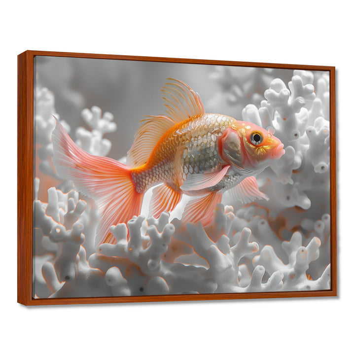 Orange white fish coral dream - Fish Wall Art Prints