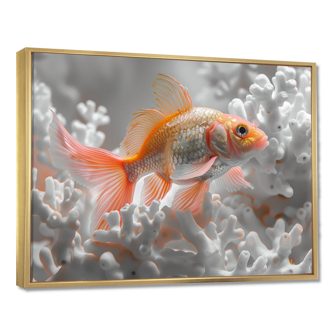 Orange white fish coral dream - Fish Wall Art Prints