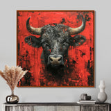 Red Taurus Astrology Bulls Resolve - Red Taurus Wall Art