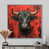Red Taurus Astrology Bulls Resolve - Red Taurus Wall Art