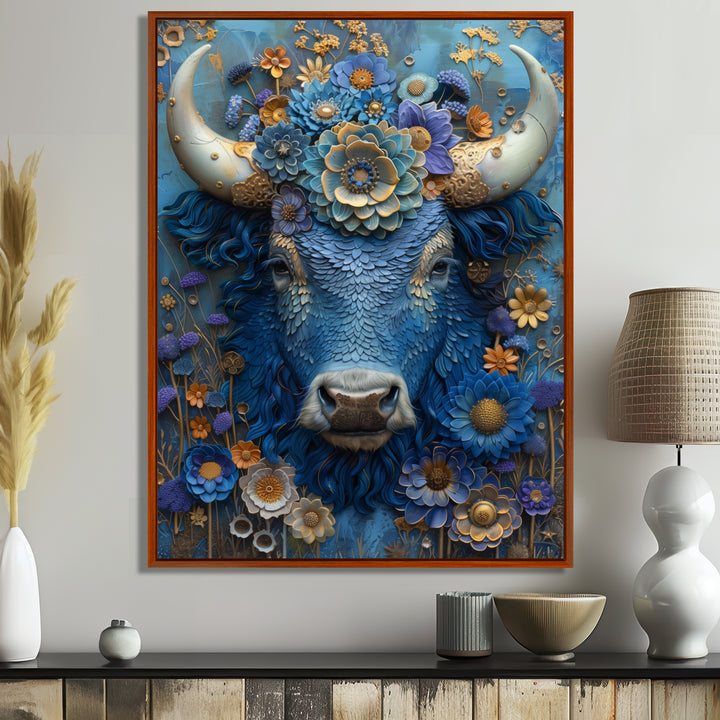 Blue Taurus Astrology Cosmic Harmony - Blue Taurus Wall Art