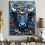 Blue Taurus Astrology Cosmic Harmony - Blue Taurus Wall Art
