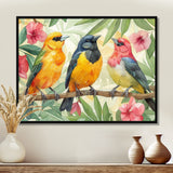 Yellow Birds on a brand of Garden of Eden - Bird Bedroom Wall Art
