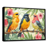 Yellow Birds on a brand of Garden of Eden - Bird Bedroom Wall Art