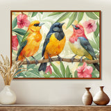 Yellow Birds on a brand of Garden of Eden - Bird Bedroom Wall Art