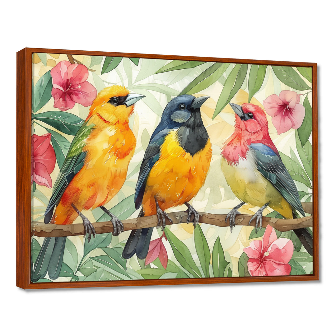Yellow Birds on a brand of Garden of Eden - Bird Bedroom Wall Art