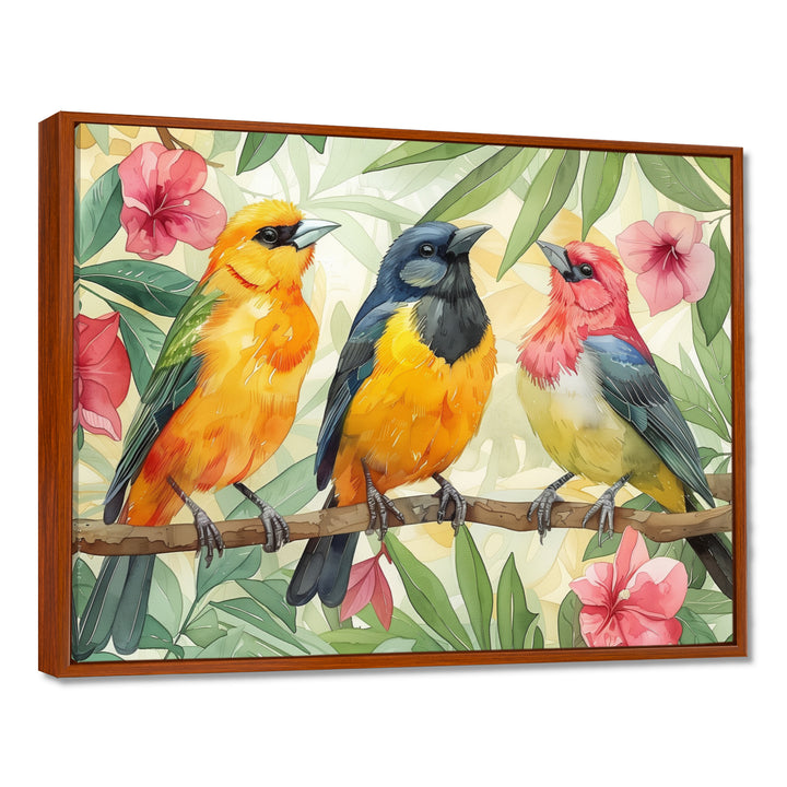 Yellow Birds on a brand of Garden of Eden - Bird Bedroom Wall Art