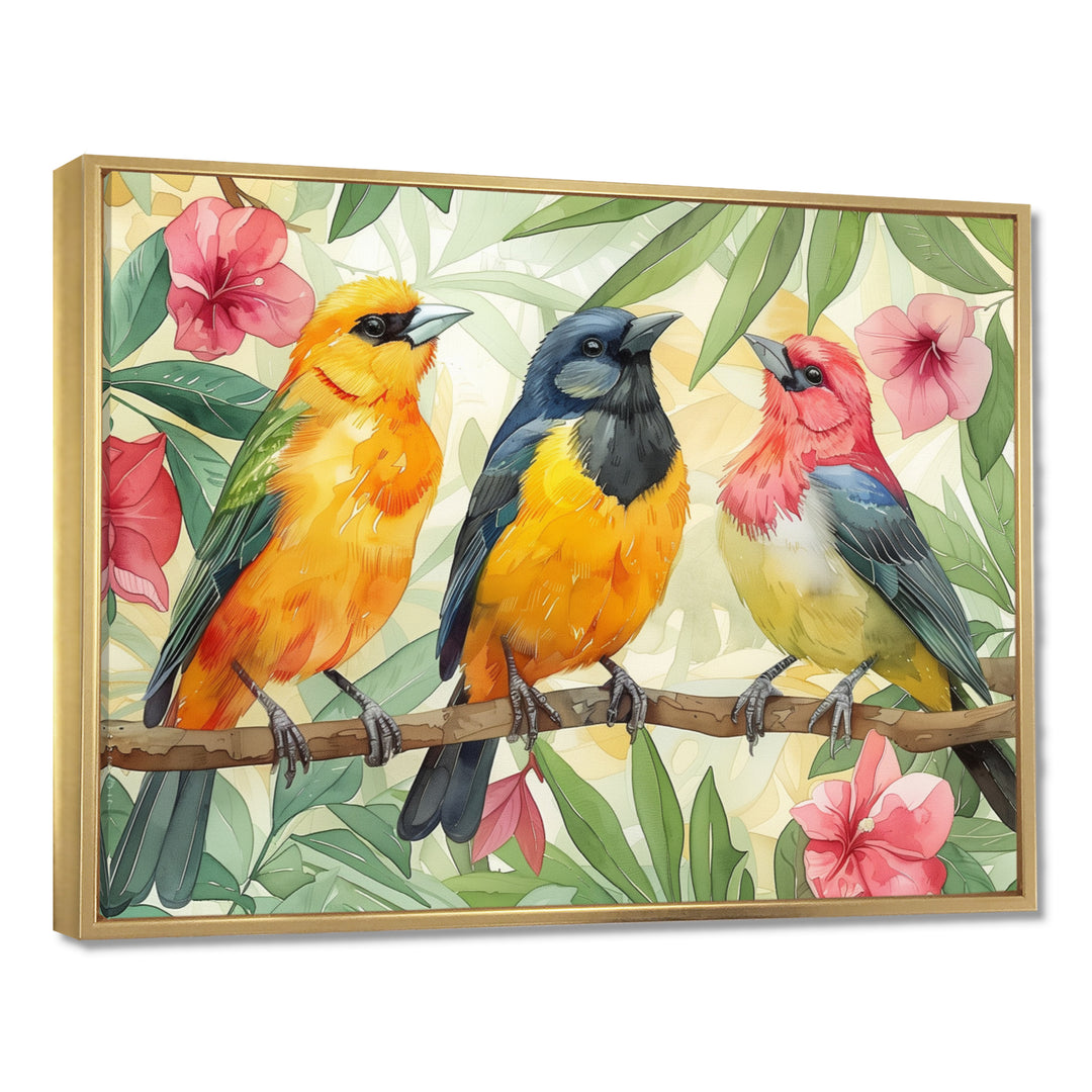 Yellow Birds on a brand of Garden of Eden - Bird Bedroom Wall Art