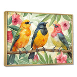 Yellow Birds on a brand of Garden of Eden - Bird Bedroom Wall Art