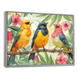 Yellow Birds on a brand of Garden of Eden - Bird Bedroom Wall Art