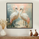 White pink Paradise Cove swans - Bird Wall Art Prints
