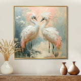 White pink Paradise Cove swans - Bird Wall Art Prints